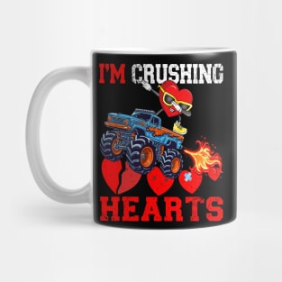 I Crush Hearts Monster Truck Toddler Boys Valentine_s Day Mug